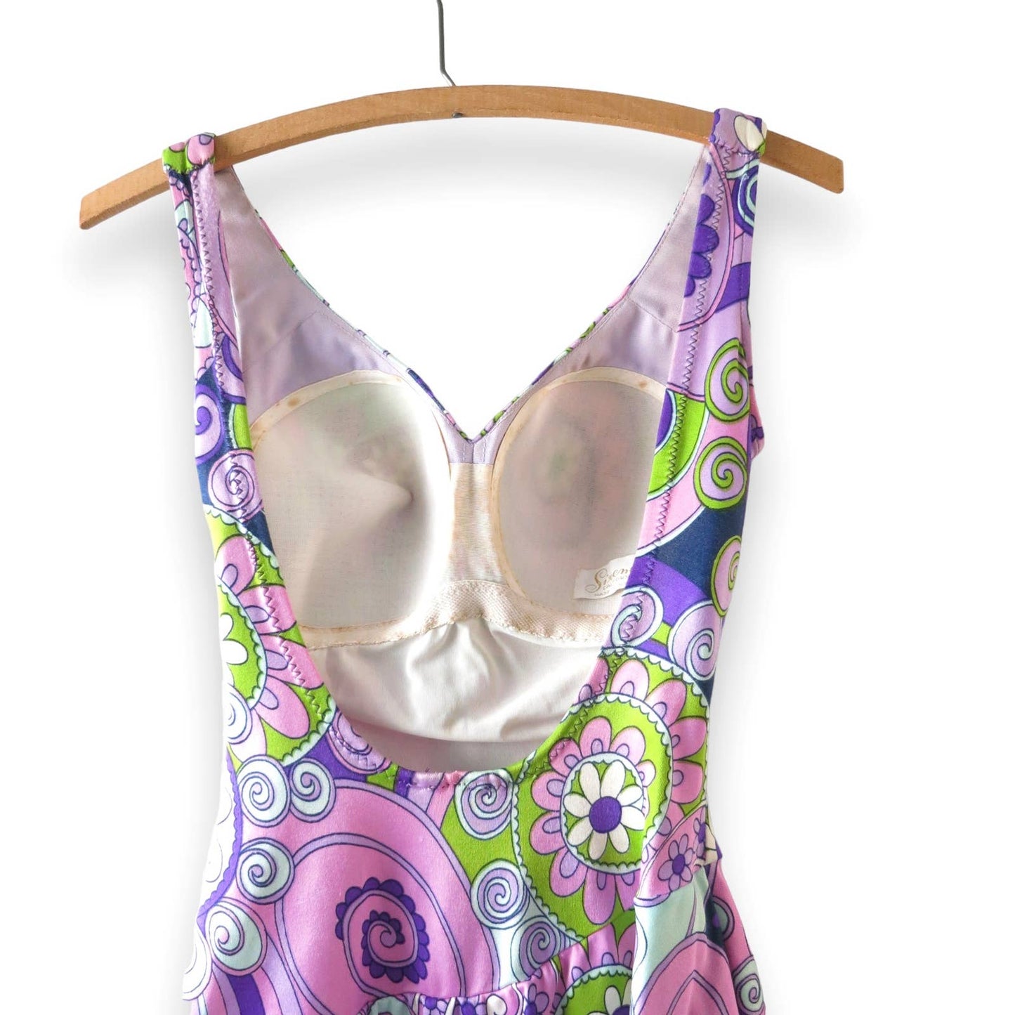 60s MOD Purple Swimsuit M